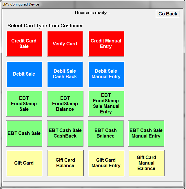 EMV Tender Types